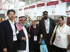 Group photo with customers